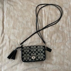 Coach Purse with Black Coach Print Side Purse